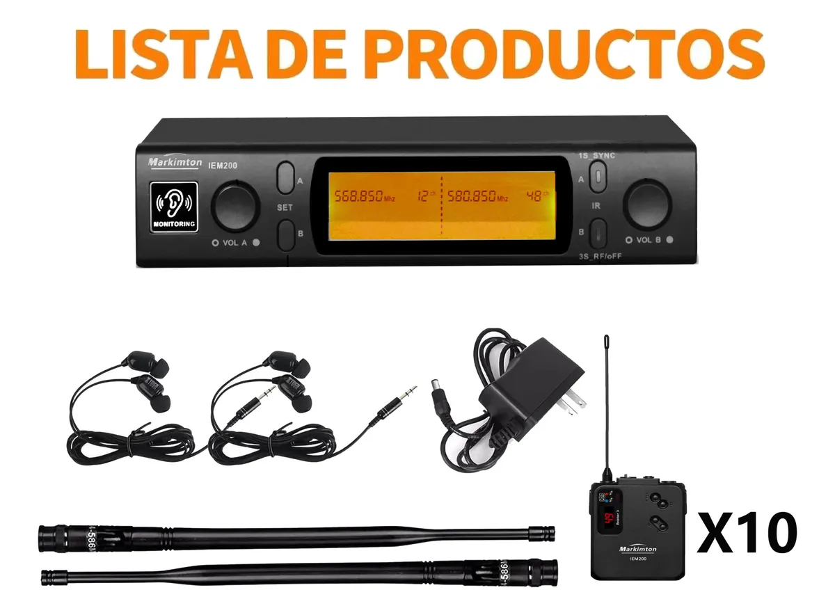 Sistema Monitoreo 2 Canales 10 Bodypack Iem-1000 - Image 11