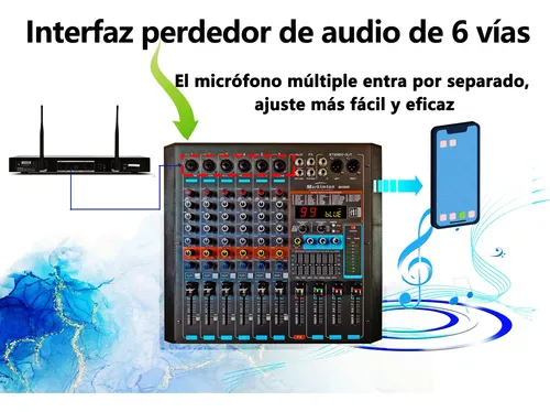 Mezcladora Amplificada 6 Canales 2380w 99efectos Mh6 - Image 8