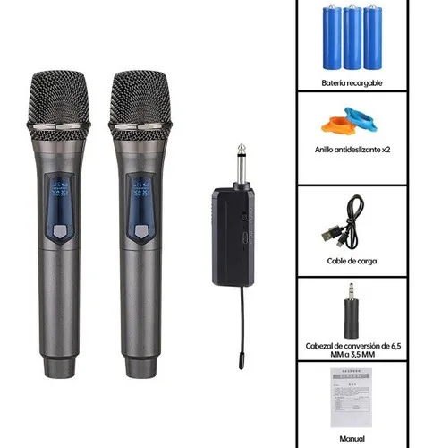 Microfono Gc W2 Dinamico Mano 2 Inalambrico con Receptor UHF - Image 10