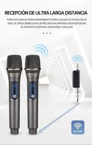 Microfono Gc W2 Dinamico Mano 2 Inalambrico con Receptor UHF - Image 8