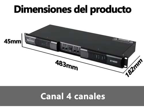 Amplificador de Potencia Digital 1u KT4000 - Image 4