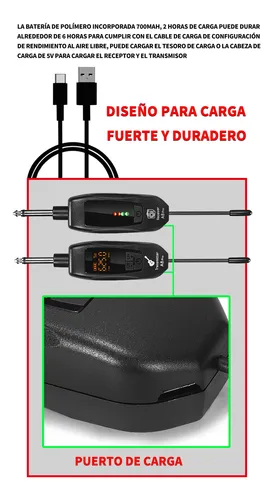 Transmisor de Guitarra con Receptor A08-pro UHF - Image 4