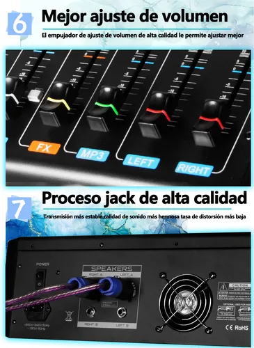 Mezcladora Amplificada 8 Canales 2380w 99efectos Mh8 - Image 8