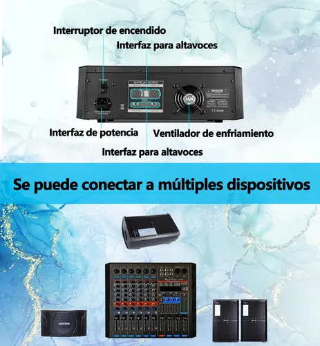 Mezcladora Amplificada 6 Canales 2380w 99efectos Mh6 - Image 5