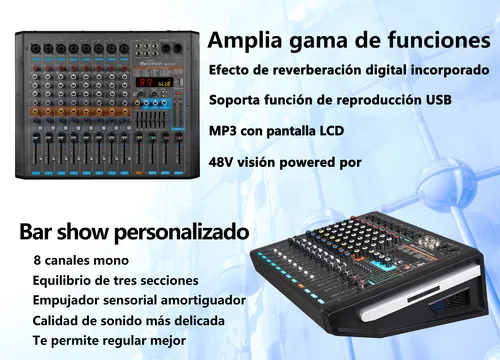 Mezcladora Amplificada 8 Canales 2380w 99efectos Mh8 - Image 6