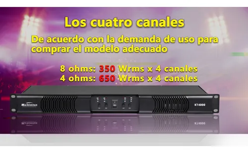 Amplificador de Potencia Digital 1u KT4000 - Image 3