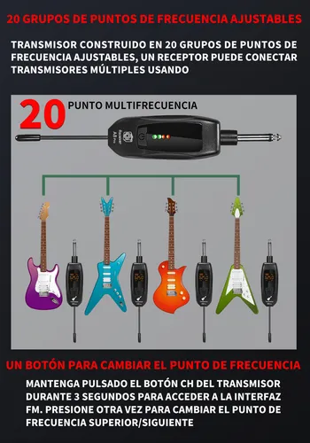 Transmisor de Guitarra con Receptor A08-pro UHF - Image 3