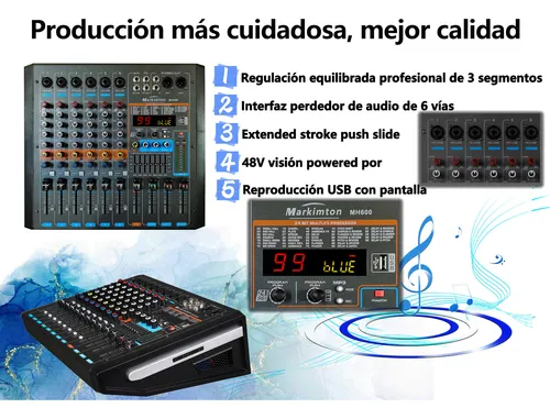 Mezcladora Amplificada 6 Canales 2380w 99efectos Mh6 - Image 2